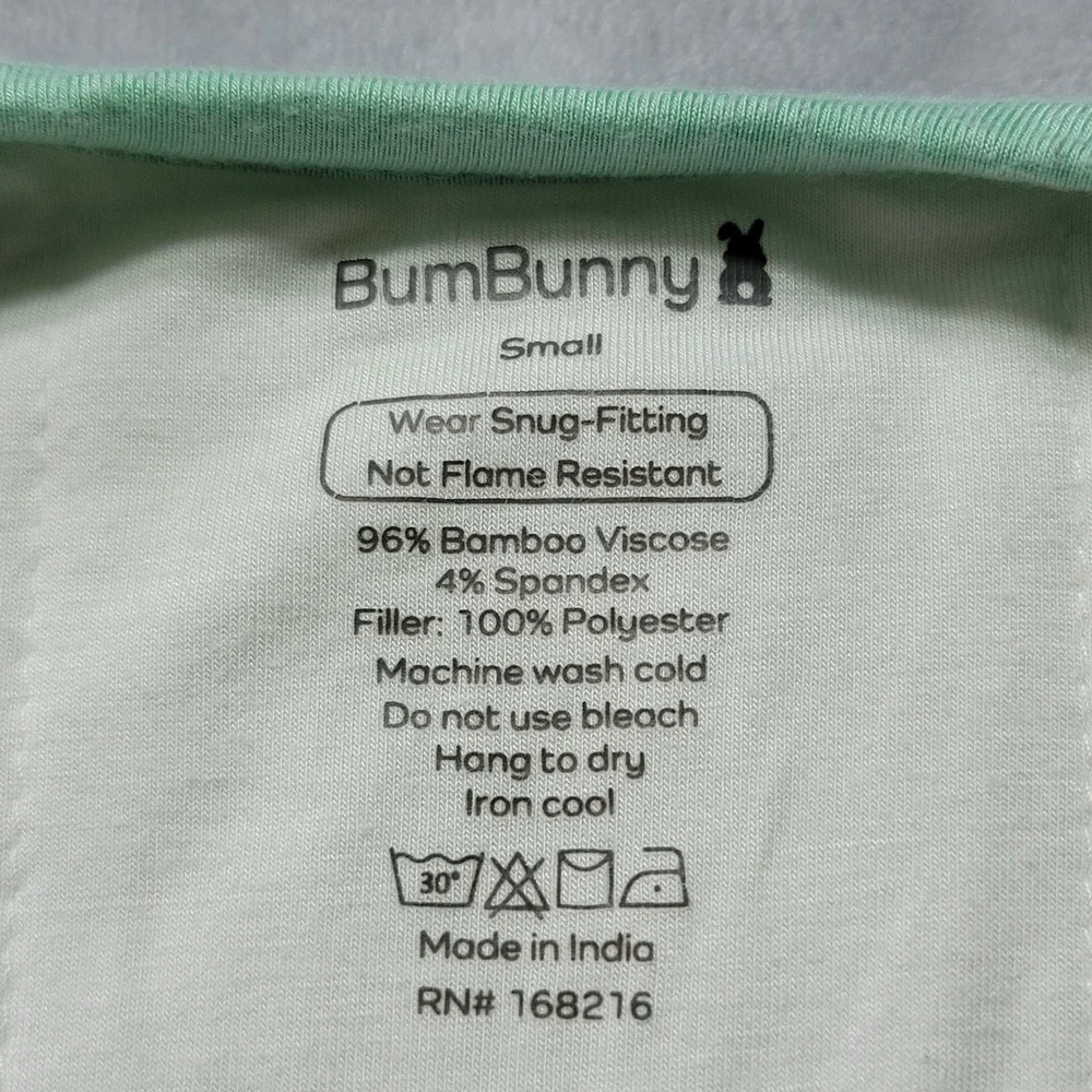 BumBunny Bamboo Viscose Quilted Sleep Sack Wearable Blanket Mint‎ Green Small